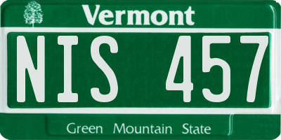 VT license plate NIS457
