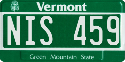 VT license plate NIS459