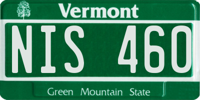 VT license plate NIS460