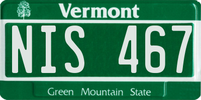 VT license plate NIS467
