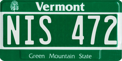 VT license plate NIS472