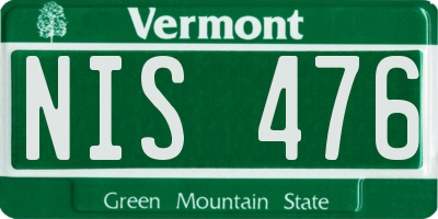 VT license plate NIS476