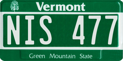 VT license plate NIS477