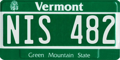 VT license plate NIS482