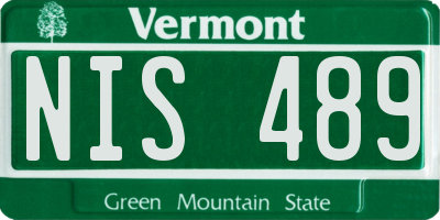 VT license plate NIS489