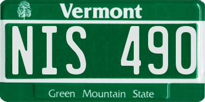 VT license plate NIS490