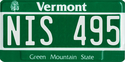 VT license plate NIS495