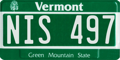 VT license plate NIS497