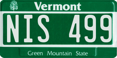VT license plate NIS499