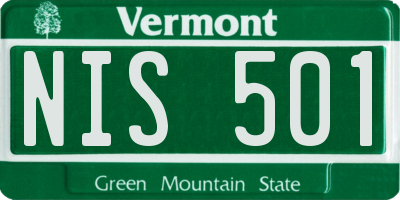 VT license plate NIS501