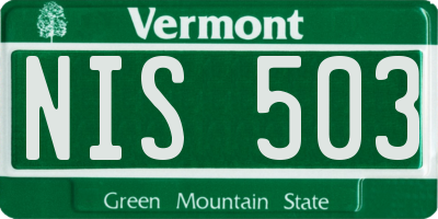 VT license plate NIS503