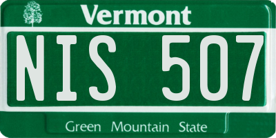 VT license plate NIS507