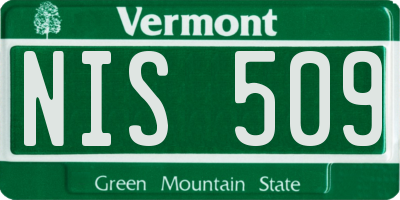 VT license plate NIS509