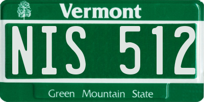 VT license plate NIS512