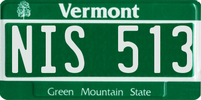 VT license plate NIS513