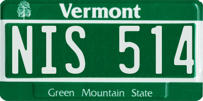 VT license plate NIS514