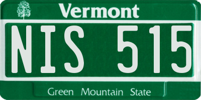VT license plate NIS515