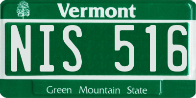 VT license plate NIS516