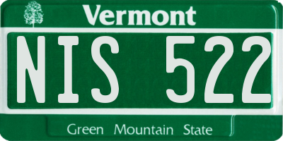 VT license plate NIS522