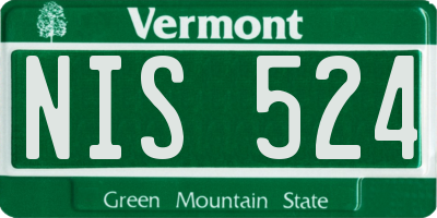 VT license plate NIS524