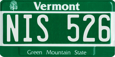 VT license plate NIS526