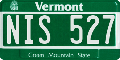 VT license plate NIS527