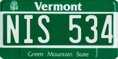 VT license plate NIS534