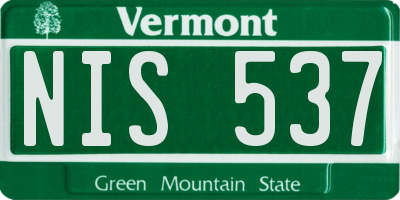 VT license plate NIS537