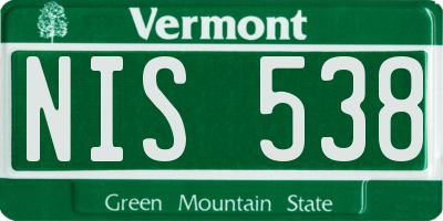 VT license plate NIS538