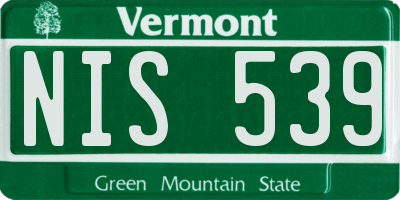 VT license plate NIS539