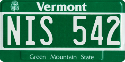 VT license plate NIS542