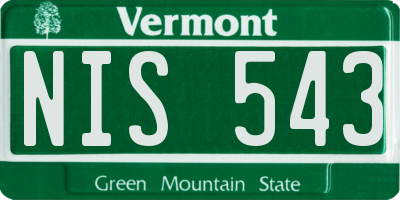 VT license plate NIS543