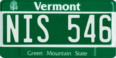 VT license plate NIS546