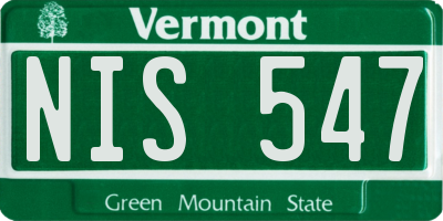 VT license plate NIS547