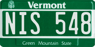 VT license plate NIS548