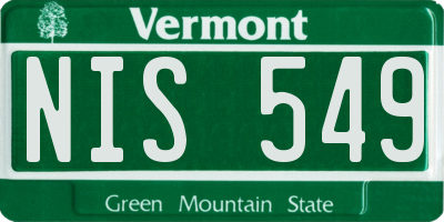 VT license plate NIS549