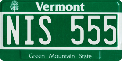 VT license plate NIS555