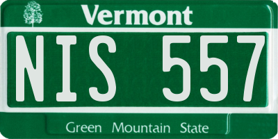 VT license plate NIS557