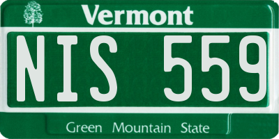 VT license plate NIS559