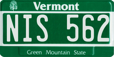 VT license plate NIS562