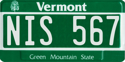 VT license plate NIS567