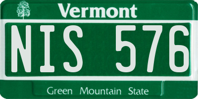 VT license plate NIS576