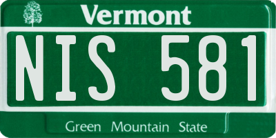 VT license plate NIS581