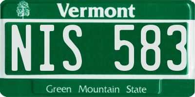 VT license plate NIS583
