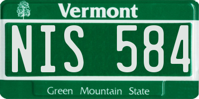 VT license plate NIS584