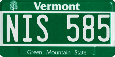 VT license plate NIS585