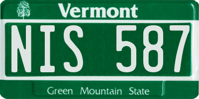 VT license plate NIS587