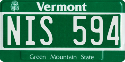 VT license plate NIS594