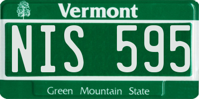 VT license plate NIS595