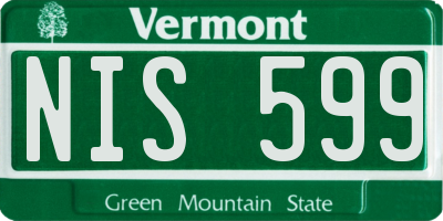 VT license plate NIS599